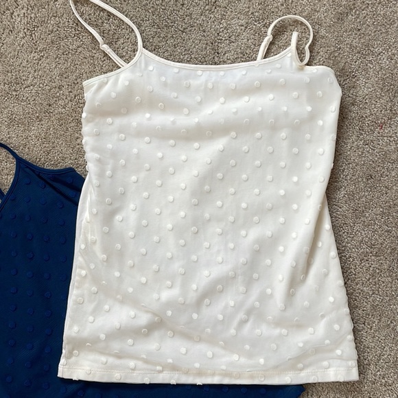 Ann Taylor Loft Swiss Dot-like Spaghetti Strap Tank Camisoles (2) - Picture 2 of 3